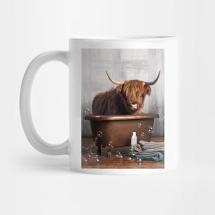 Highland Cow in a Bathtub Mug